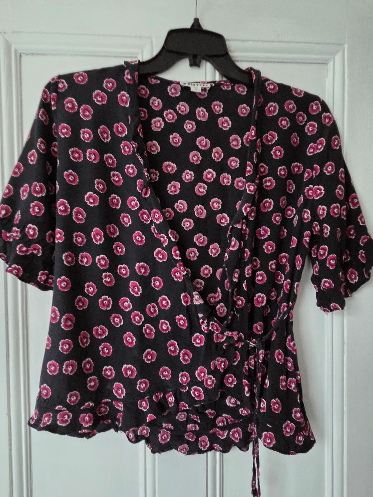 Whistles Floral Wrap Blouse 2