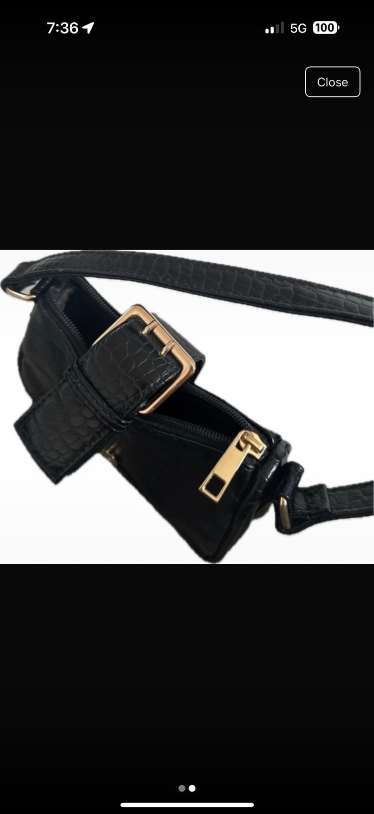 PrettyLittleThing Black Shoulder Bag With Gold Buckle And Zipper product image