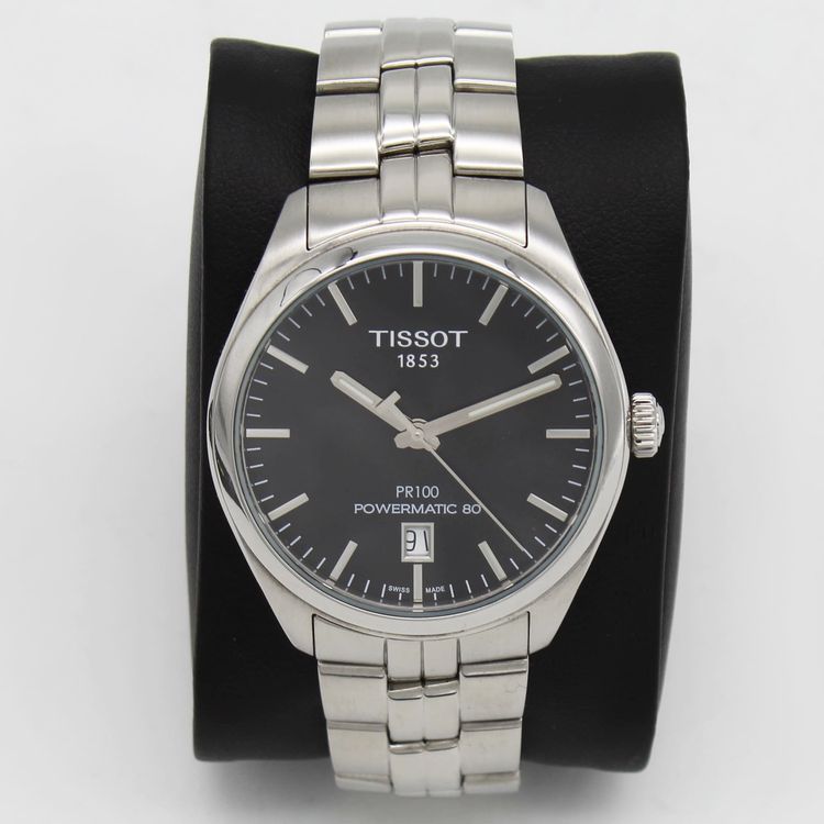 Men's Tissot PR 100 Powermatic 80 Black Dial Pre-owned T101.407.11.051.00