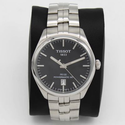 Men's Tissot PR 100 Powermatic 80 Black Dial Pre-owned T101.407.11.051.00