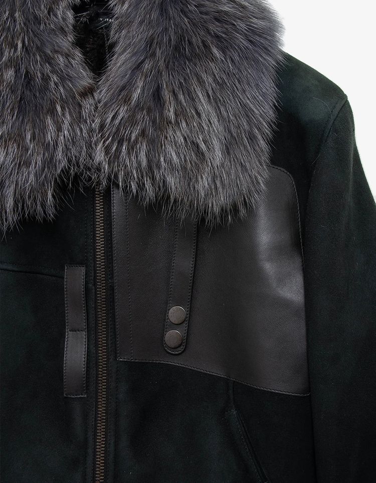 Gucci Men's Suede & Leather Flight Bomber Jacket 10