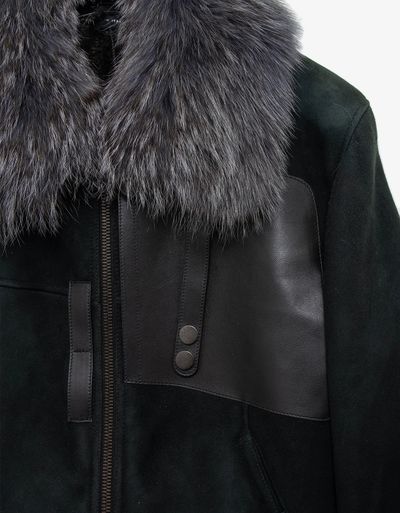 Gucci Men's Suede & Leather Flight Bomber Jacket 10