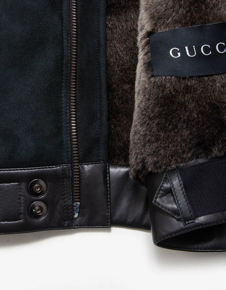 Gucci Men's Suede & Leather Flight Bomber Jacket 2