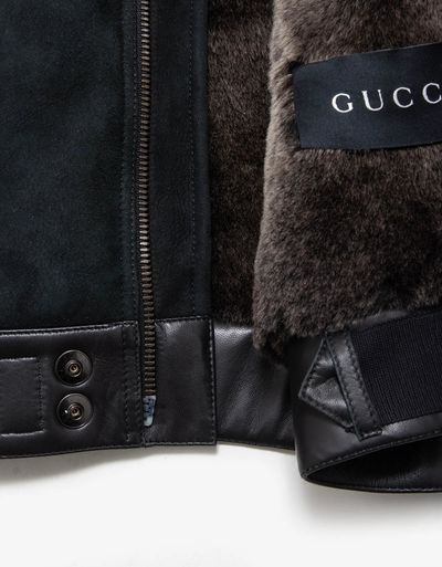 Gucci Men's Suede & Leather Flight Bomber Jacket 2