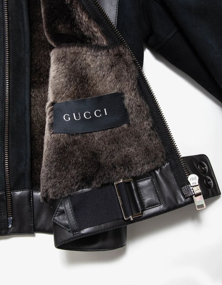 Gucci Men's Suede & Leather Flight Bomber Jacket 9