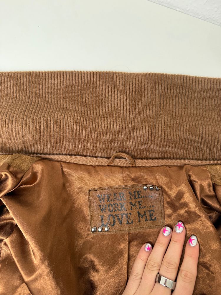 Immagine di Leather Bomber Jacket (UK16) 6