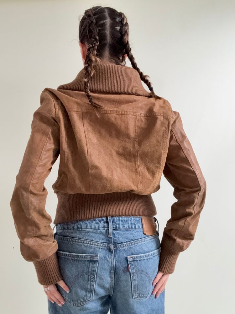 Immagine di Leather Bomber Jacket (UK16) 13