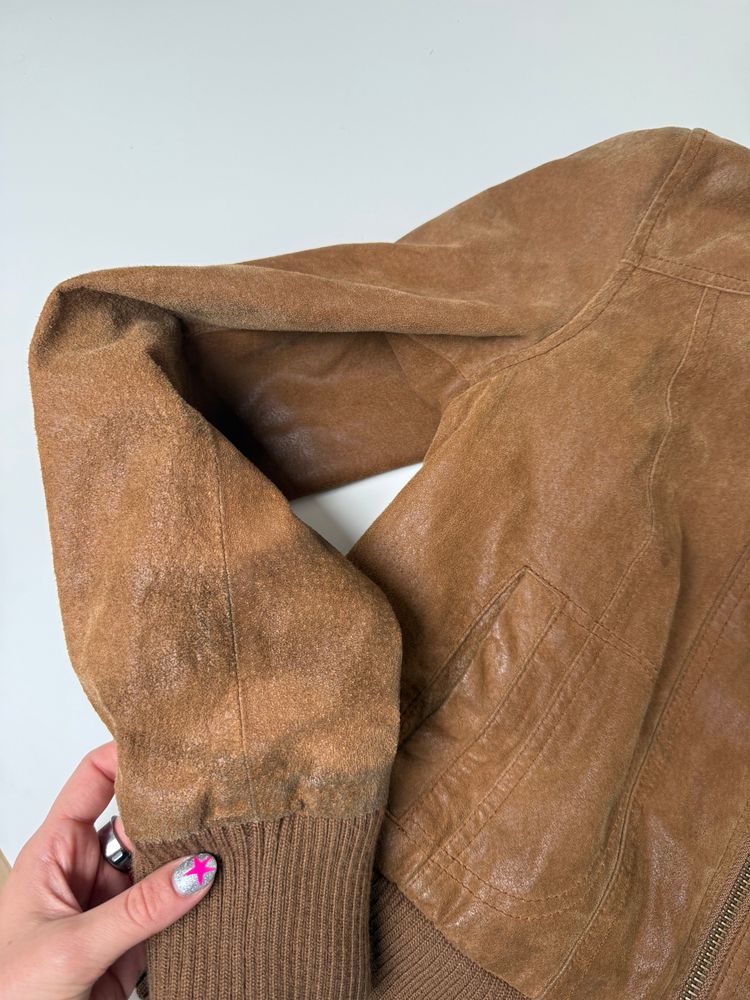 Immagine di Leather Bomber Jacket (UK16) 2
