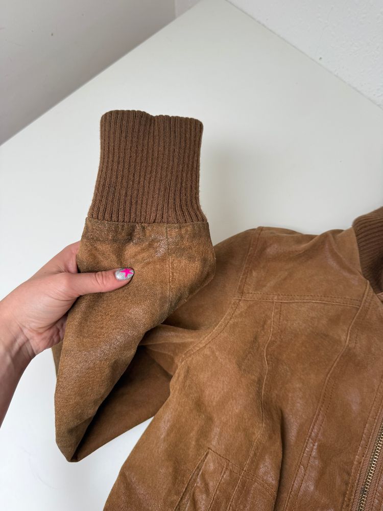 Immagine di Leather Bomber Jacket (UK16) 14