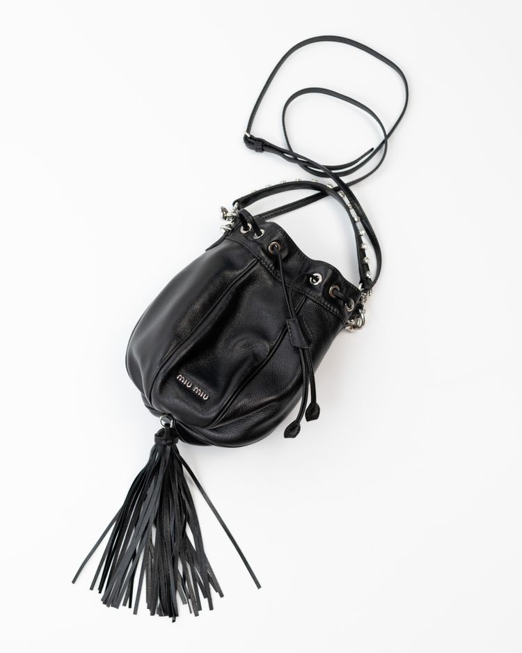 Miu Miu Borsa Bucket Nappa Nera — Pre-owned Autentica imagen 8