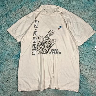 Vintage 1989 White Mike & the Mechanics Band T Shirt - XXL