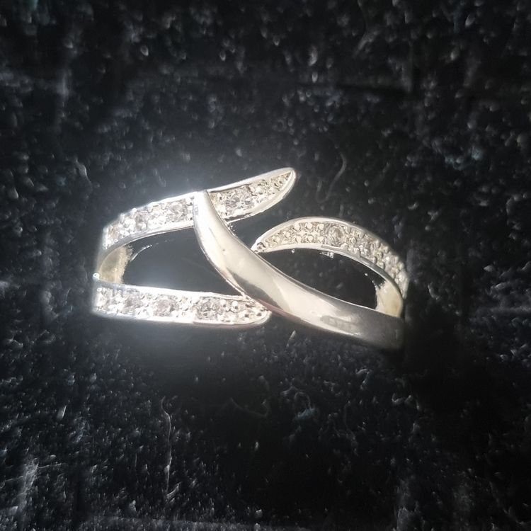 Silver Ring With Embedded Stones