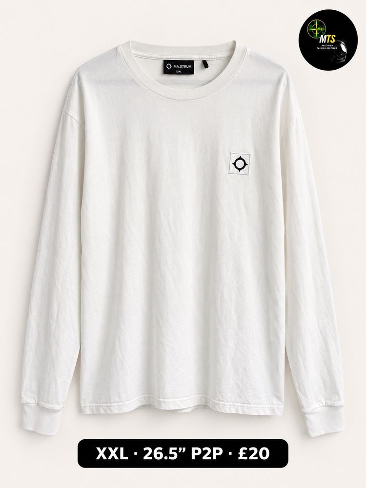 2509 Ma.Strum White Long Sleeve Shirt 26.5” p2p image 1