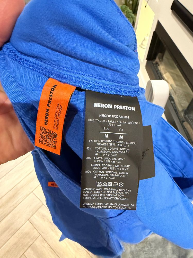Heron Preston Blue Cargo Pants 3