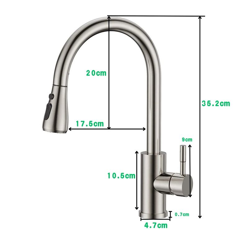 360 Kitchen Sink Mixer Taps Pull Out Spout Spray Single Lever Modern Mono Tap 6