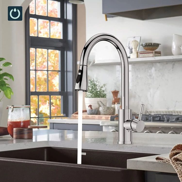 360 Kitchen Sink Mixer Taps Pull Out Spout Spray Single Lever Modern Mono Tap 5