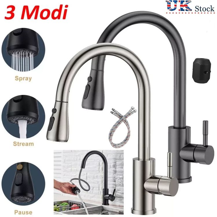 Other 360 Kitchen Sink Mixer Taps Pull Out Spout Spray Single Lever Modern Mono Tap product image