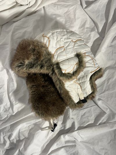 Quilted Trapper Hat With Faux Fur Lining