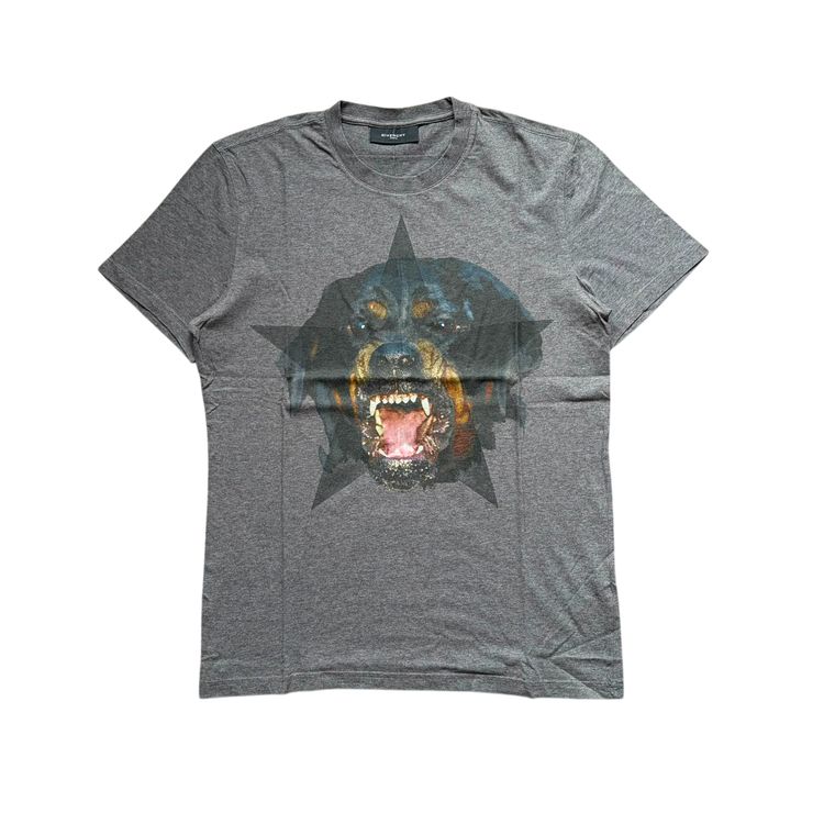 Givenchy Grey Rottweiler Star T-Shirt 1