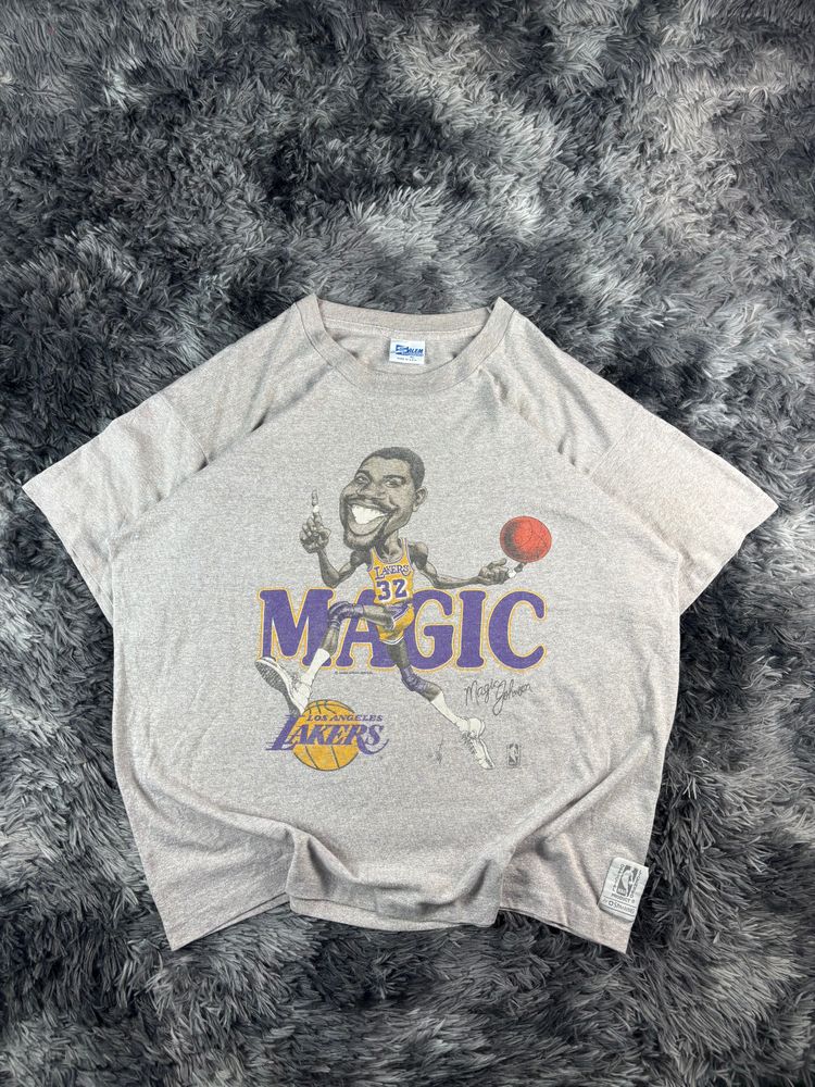 Magic Johnson Lakers Vintage 90s Salem Sportswear NBA Made in USA XL image 1