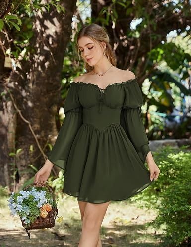Immagine di Off-Shoulder Green Dress 3