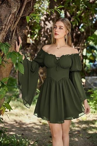 Immagine di Off-Shoulder Green Dress 5