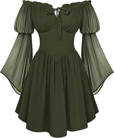 Immagine di Off-Shoulder Green Dress 1