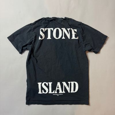 Stone Island Black Graphic Print T-shirt - Medium