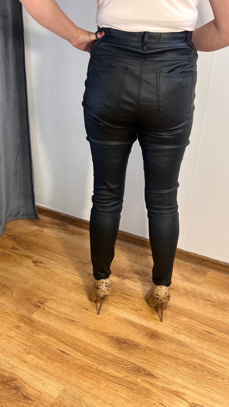 Black Faux Leather Pants Sculpt legging next  r.42 czarne modelujące eco skóra high waist image 4