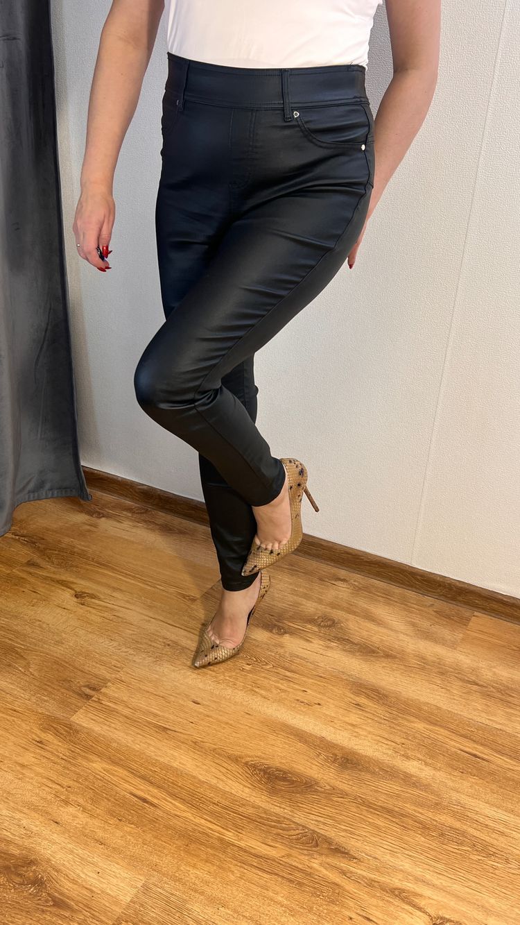 Black Faux Leather Pants Sculpt legging next  r.42 czarne modelujące eco skóra high waist image 6