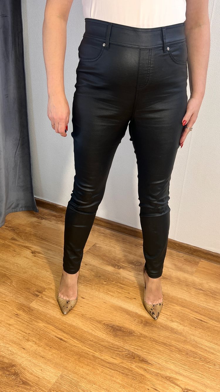 Black Faux Leather Pants Sculpt legging next  r.42 czarne modelujące eco skóra high waist image 2