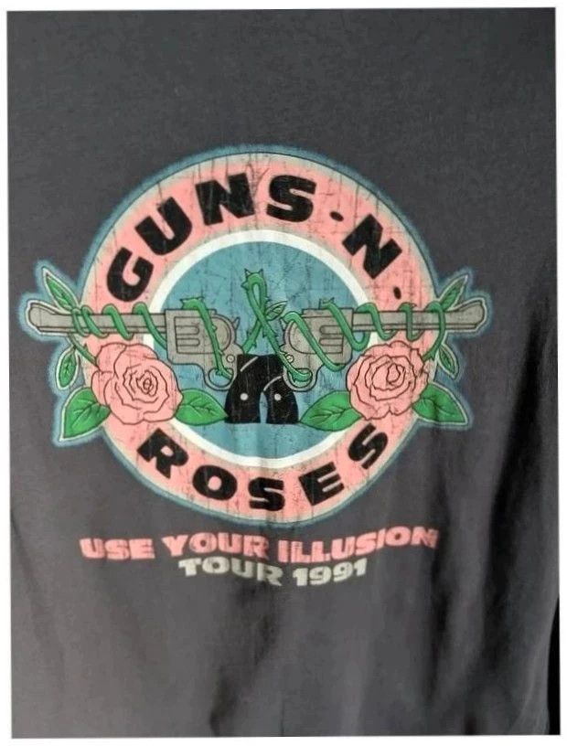 Guns N Roses Use Your Illusion 1991 Tour Band T Shirt Medium UK 12 image 3