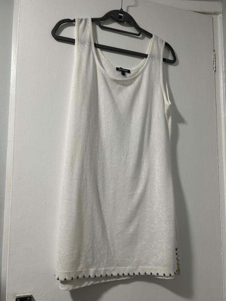 White Sleeveless Dress marble 