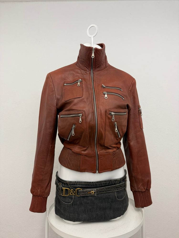 Leather Cargo Jacket (L)