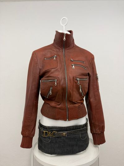 Leather Cargo Jacket (L)