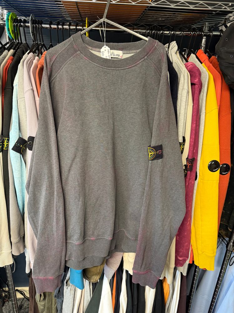 Stone Island Grey and pink dust Sweatshirt large 24” p2p
