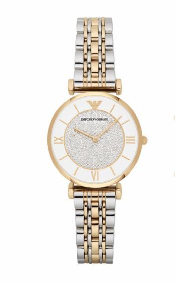 Emporio Armani AR2076 Silver Gold Wristwatch for Women