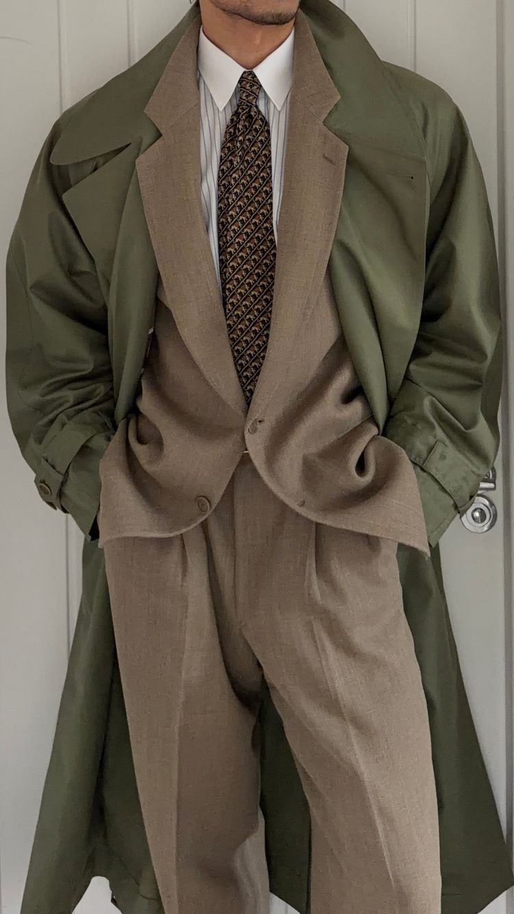 Valentino Couture 1980s Belted Cotton Trench Coat Olive Green - Size XL imagen 5