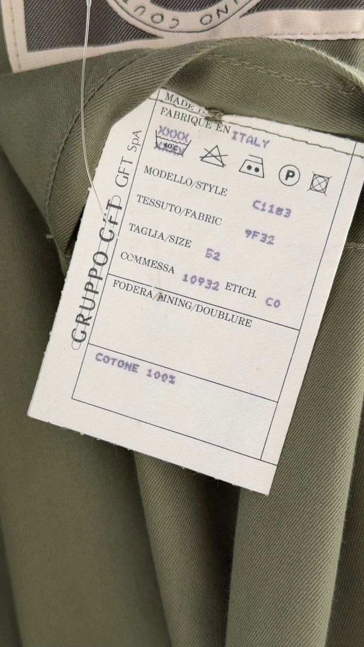 Valentino Couture 1980s Belted Cotton Trench Coat Olive Green - Size XL imagen 7