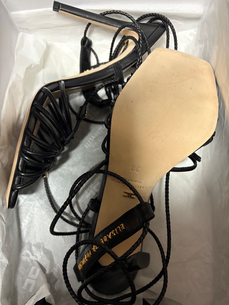 Elisabetta Franchi Elisabetta Franchi Black Strappy High Heel Sandals product image