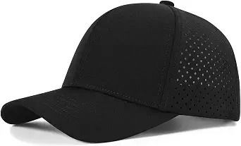 Black Perforated Baseball Cap image 1