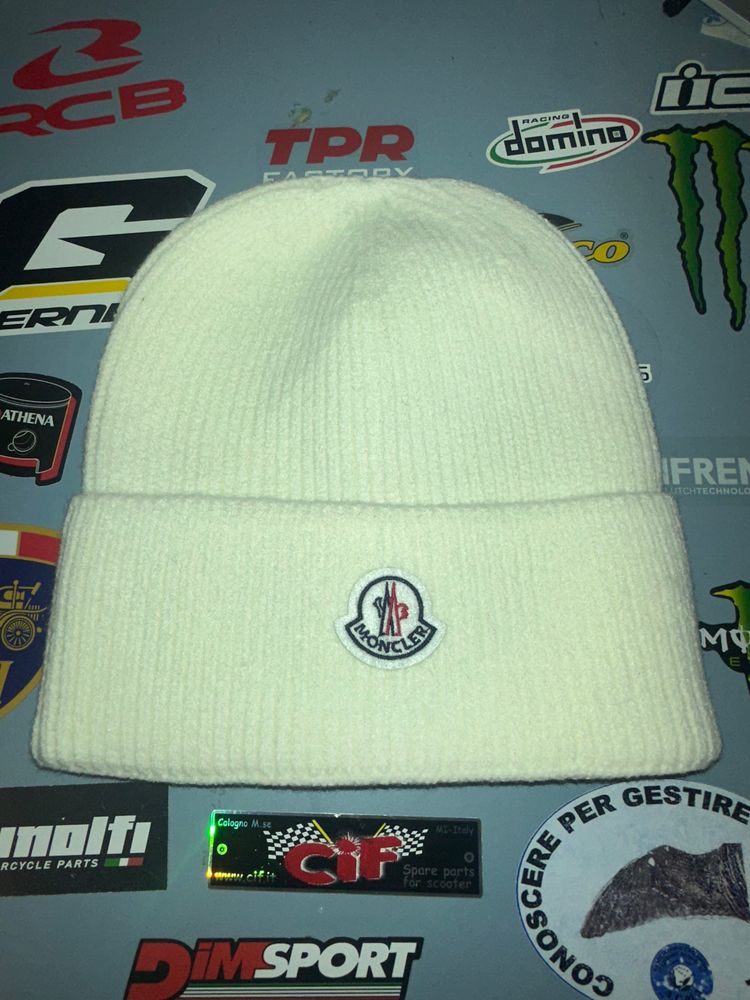 Moncler Moncler White Knit Beanie Hat product image