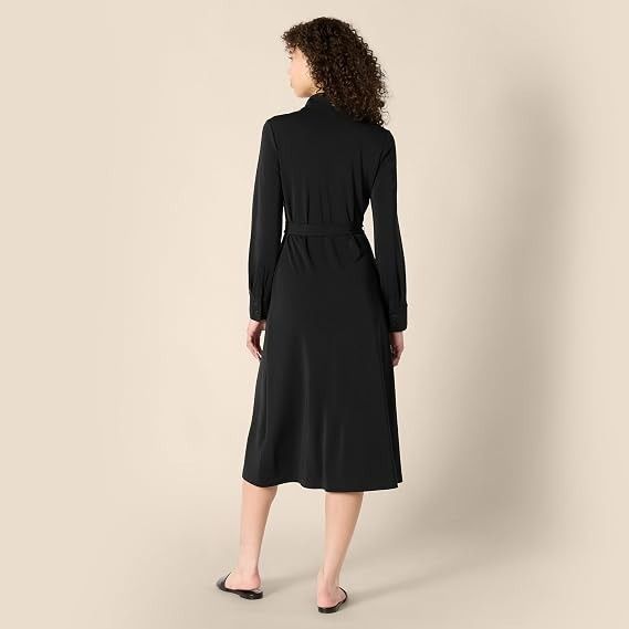 Black Long Sleeve Shirt Dress image 2