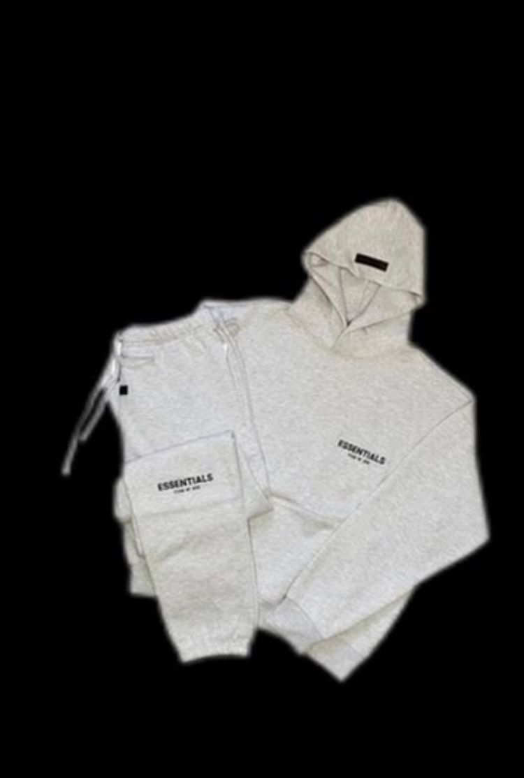 Grey Hoodie And Sweatpants Set
