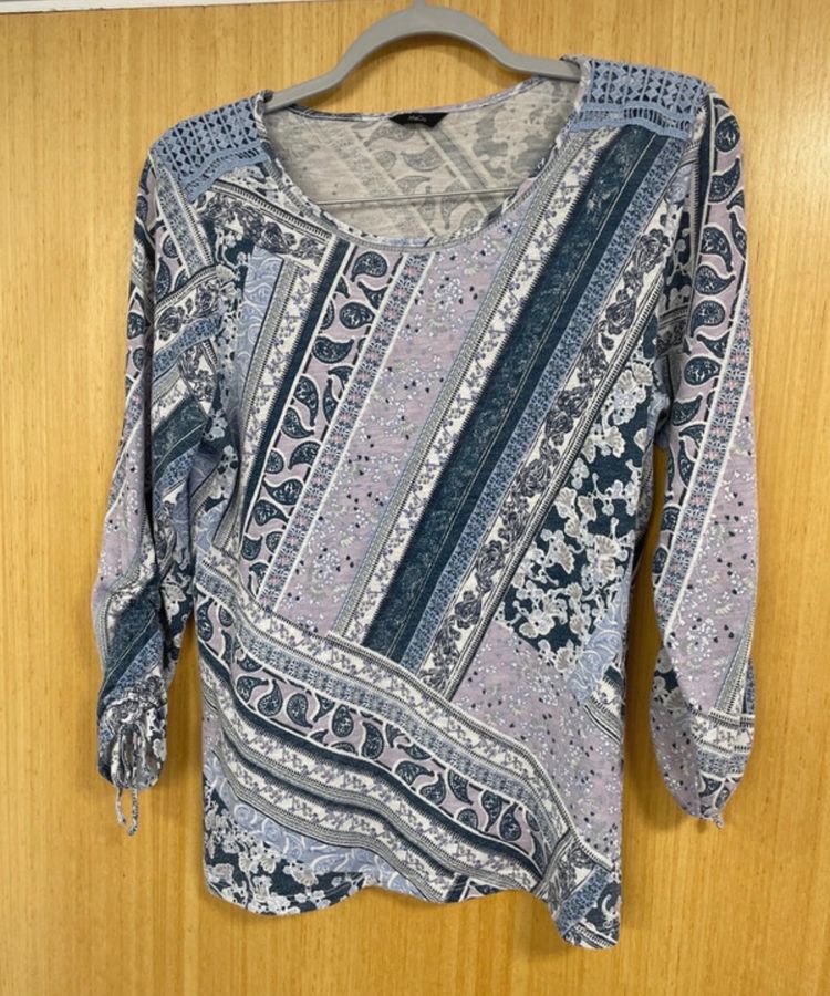 Patterned Long Sleeve Top