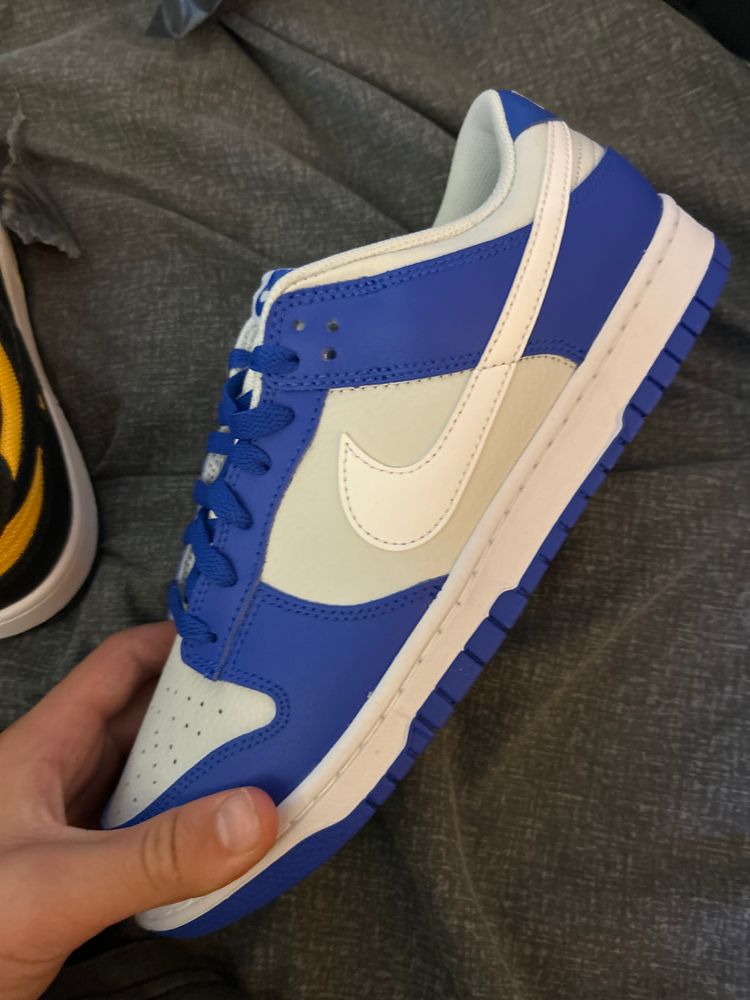 Blue And White Low-Top Sneaker