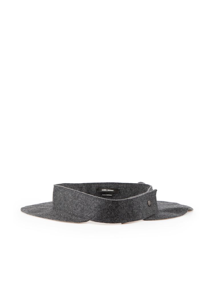 Grey Merino Wool Ruffle Belt