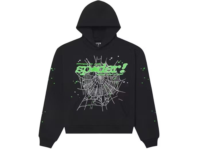 Sp5der Punk V2 Hoodie Black Green