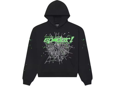 Sp5der Punk V2 Hoodie Black Green