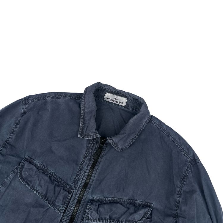 Stone Island 2022 Navy Brushed Cotton Zipped Overshirt - XXL image 7